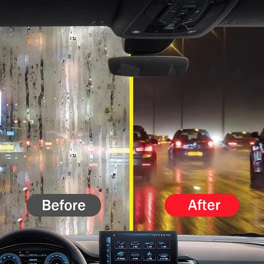 Car Glass Oil Film Remover – Powerful Windshield Cleaner with Sponge Brush for Water Spot & Stain Removal Auto Detailing