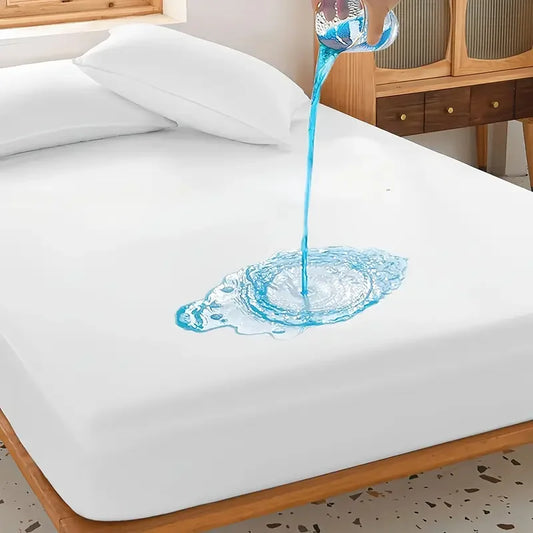 Waterproof Mattress Protector Cover - Ultra-Soft Breathable Knitted Fitted Bed Sheet Bedroom Essential