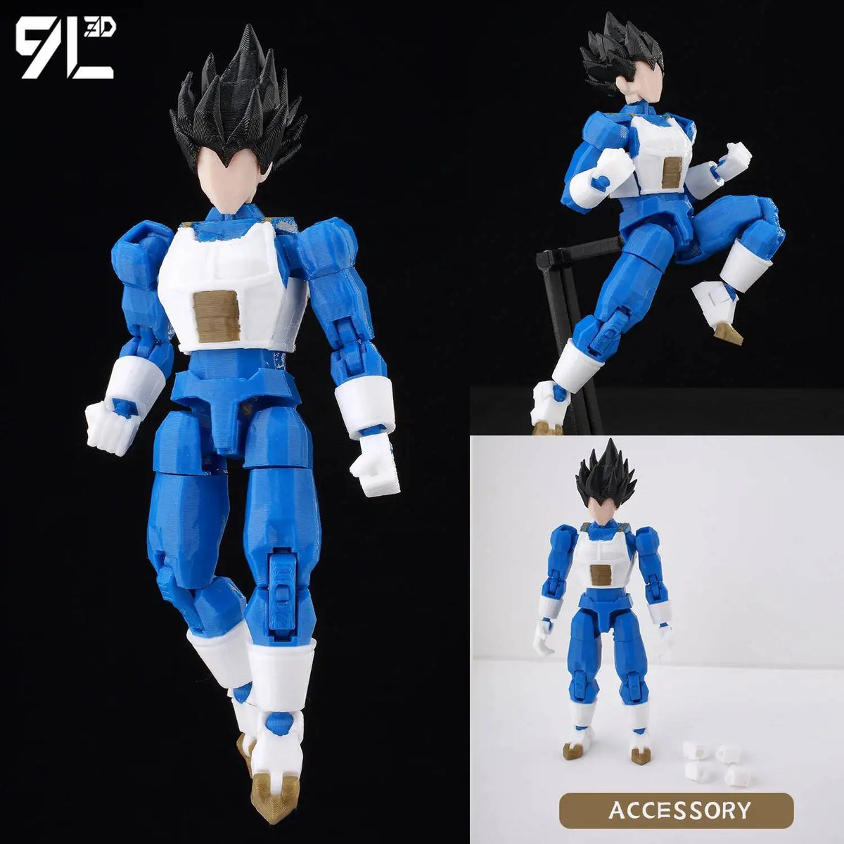 9L3D Articulated Lucky13 & Dummy13 Action Figure - Dragon Ball Goku, Vegeta & Beerus Anime Collectible Toy for Boys