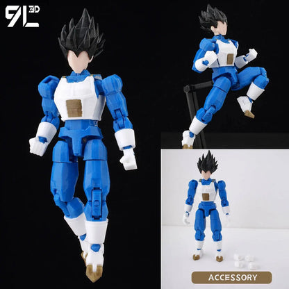 9L3D Articulated Lucky13 & Dummy13 Action Figure - Dragon Ball Goku, Vegeta & Beerus Anime Collectible Toy for Boys