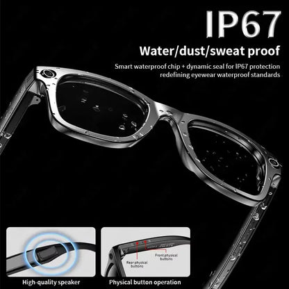 2025 Smart Glasses — Bluetooth Camera, Video Recording, AI Photo Recognition, 100+ Language Translation, Music Player for Men and Women