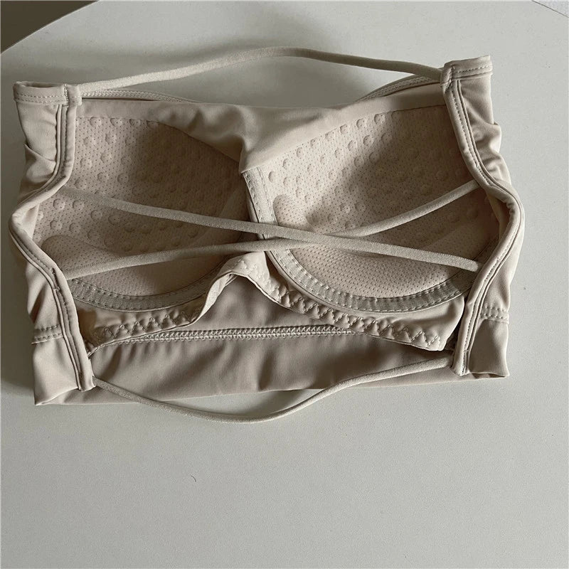 Seamless Ice Silk Tube Top – Strapless Push-Up Bralette for Women, Solid Color Wrap Chest Lingerie