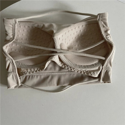 Seamless Ice Silk Tube Top – Strapless Push-Up Bralette for Women, Solid Color Wrap Chest Lingerie