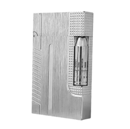 JT.Dunant Luxury Brass Gas Lighter - Refillable Butane Cigarette & Cigar Accessory with Vertical Pattern Design