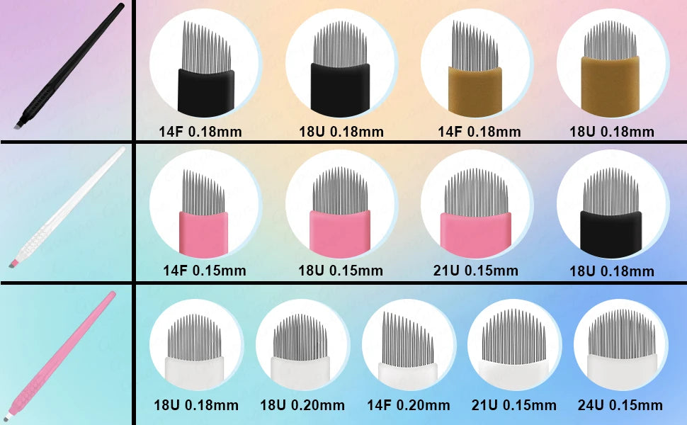 10PCS Microblading Disposable Pens — U18 0.18mm Microblade Tools for Eyebrow Permanent Makeup