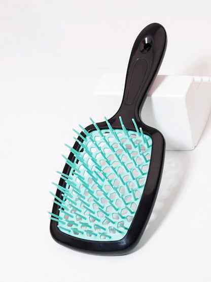 Tangled Hair Combing Massage Brush — Hollow Curly Hair Salon Brush for Real Hair & Wigs