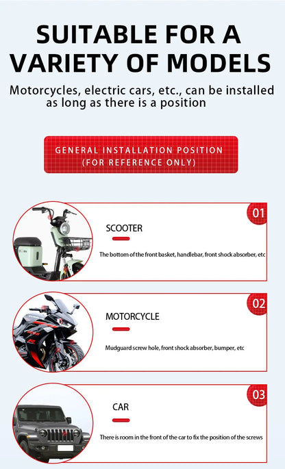 Motorcycle LED Spotlight — Dual-Color Hi/Low Beam Fog Lamp for Cars, Trucks, SUVs & UTVs, 12V/24V Mini Lens Driving Light