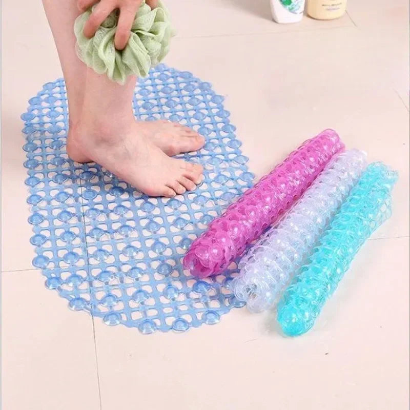 PVC Anti-Slip Bath Mat with Suction Cups – Soft Massage Shower Mat for Home Bathroom Safety