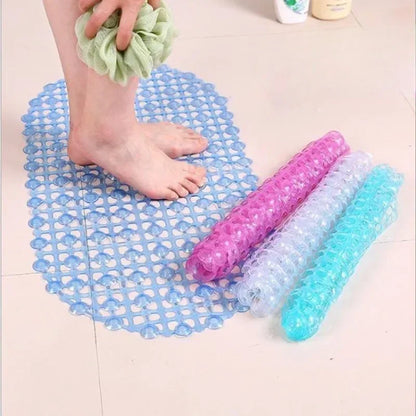 PVC Anti-Slip Bath Mat with Suction Cups – Soft Massage Shower Mat for Home Bathroom Safety