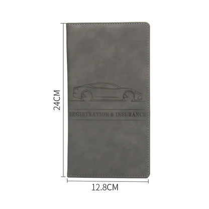 Leather Car Registration & Insurance Holder – Men's Driving License Cover, Auto Documents & Credit Card Storage Bag