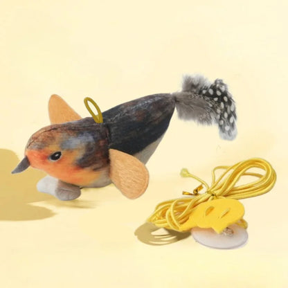 Interactive Bird Cat Toy - Sounding Catnip Teaser Toy for Indoor Cats, Wall Hanging Chasing & Play Activity
