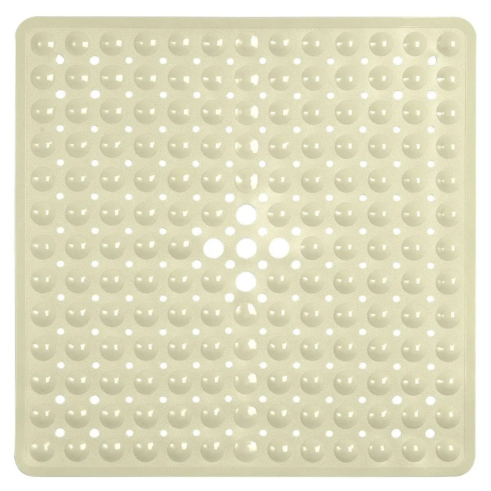 53×53cm Square PVC Shower Mat – Anti-Slip Bath Floor Pad with Suction Cups for Safety in Bathtub & Bathroom