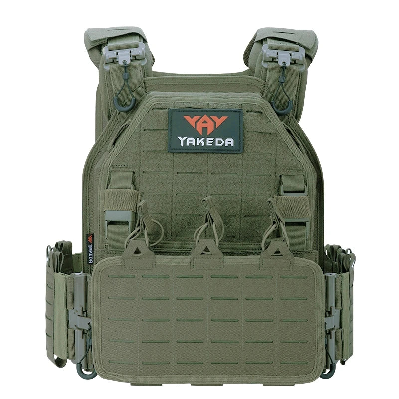 YAKEDA ATFG MOX CAMO Tactical Plate Carrier – Lightweight, Quick Release, 1000D Nylon MOLLE Vest for Combat & Hunting