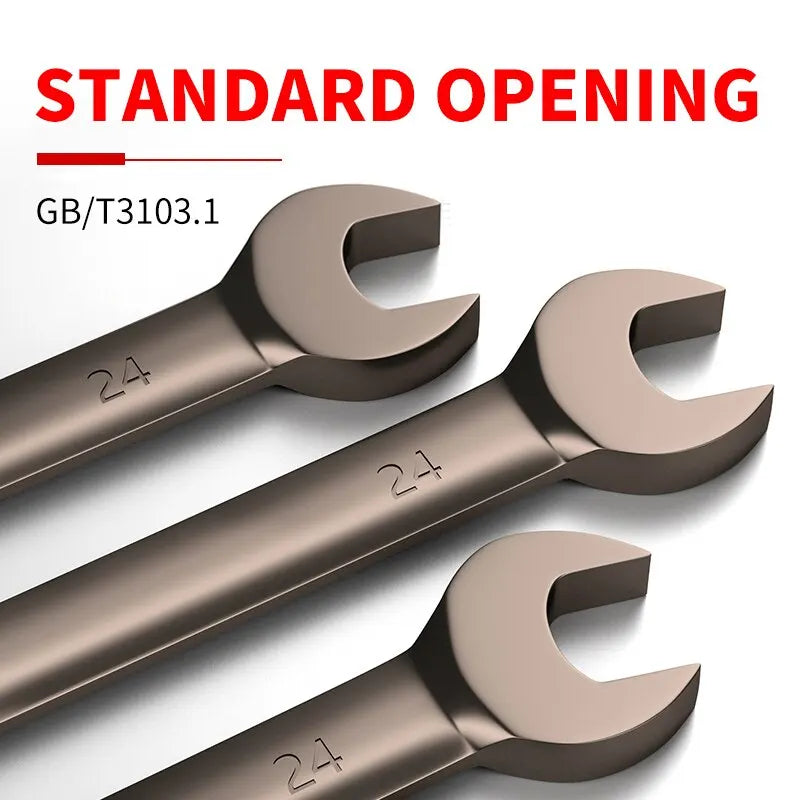 12pcs/6pcs Dual-Use Ratchet Wrench Set — 72-Tooth Quick Ratchet Heads with 180° Rotation Hardware Tools