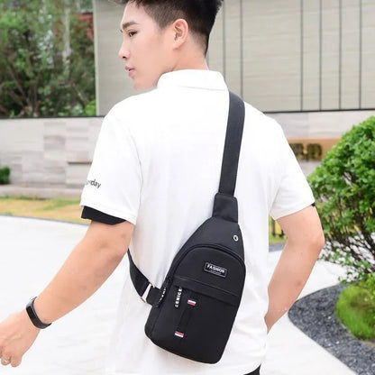 New Fashion Waterproof Nylon Chest Bag for Men - Simple & Stylish One-Shoulder Crossbody Design