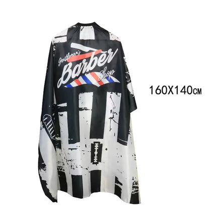 Retro Hairdressing Cape – Waterproof Patterned Salon Barber Gown, Professional Hair Stylist Cutting Apron