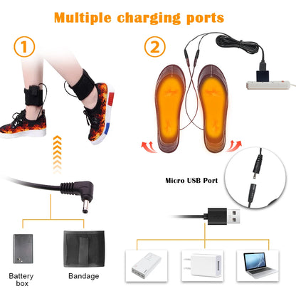 High-Quality USB Heated Shoe Insoles for Feet - Electric Foot Warming Pad, Winter Outdoor Sports Heating Insoles, Warm Sock Mat