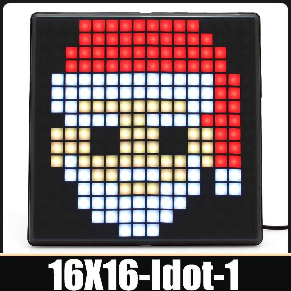 RGB LED Pixel Display Panel Lamp – 16x16 / 32x32 / 64x64 Programmable App Control Creative Art Screen Night Light for Anime & Gaming Room Decor
