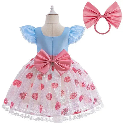 Anime Toy Story Shepherd Princess Dress - Girls Halloween Cosplay Polka Dot Party Costume Outfit