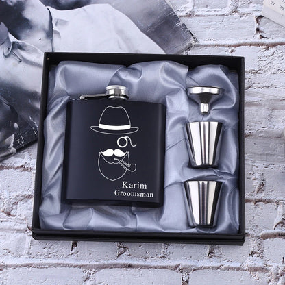 Personalized 6oz Stainless Steel Hip Flask – Engraved Christmas, Birthday, Valentine's Day Gift, Custom Logo for Wedding Favors   2/2