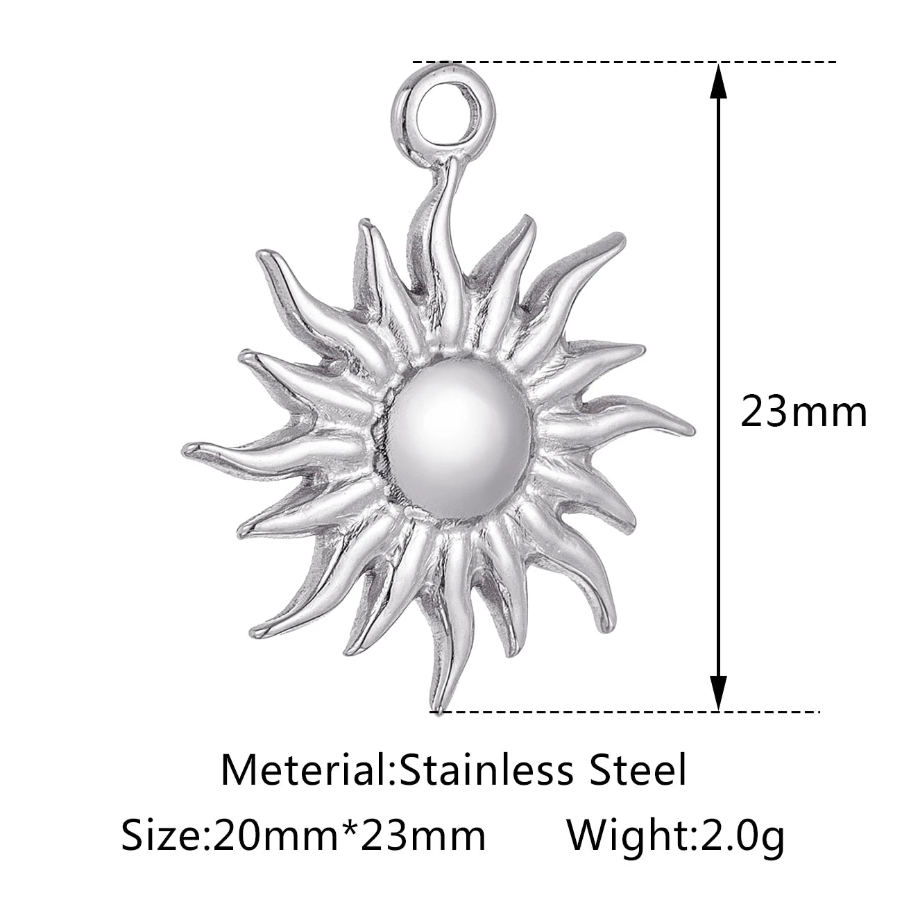 Stainless Steel Sunburst Sun Moon Star Charms Pendant – DIY Jewelry Making for Necklace, Bracelet & Earrings