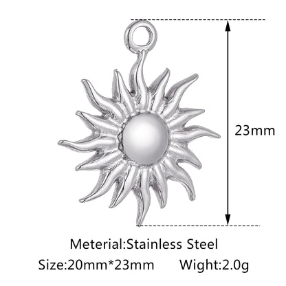 Stainless Steel Sunburst Sun Moon Star Charms Pendant – DIY Jewelry Making for Necklace, Bracelet & Earrings