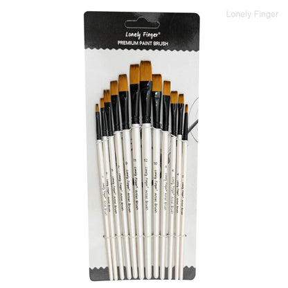 12-Piece Premium Artist Paint Brush Set – Durable Nylon Bristles for Acrylic, Watercolor, Oil & Body Painting