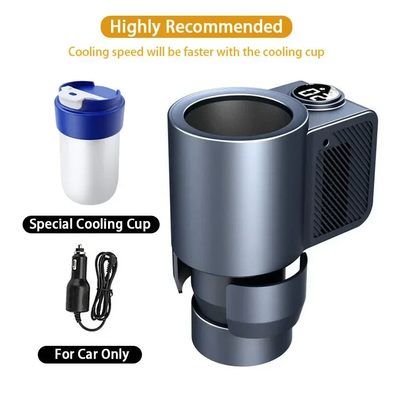 2-in-1 Smart Car Cup Cooler & Warmer – Portable Mini Heating & Cooling Mug for Coffee, Milk & Travel Drink Holder Refrigerator