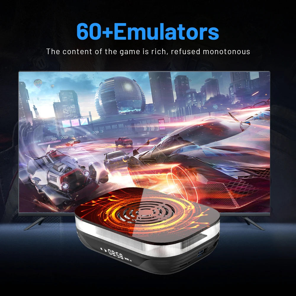 KINHANK Amlogic S905X4 Retro Video Game Console – Super Console X4 Plus with 90,000 Games, 60+ Emulators, 4K HD TV Box for Arcade/MAME/NAOMI