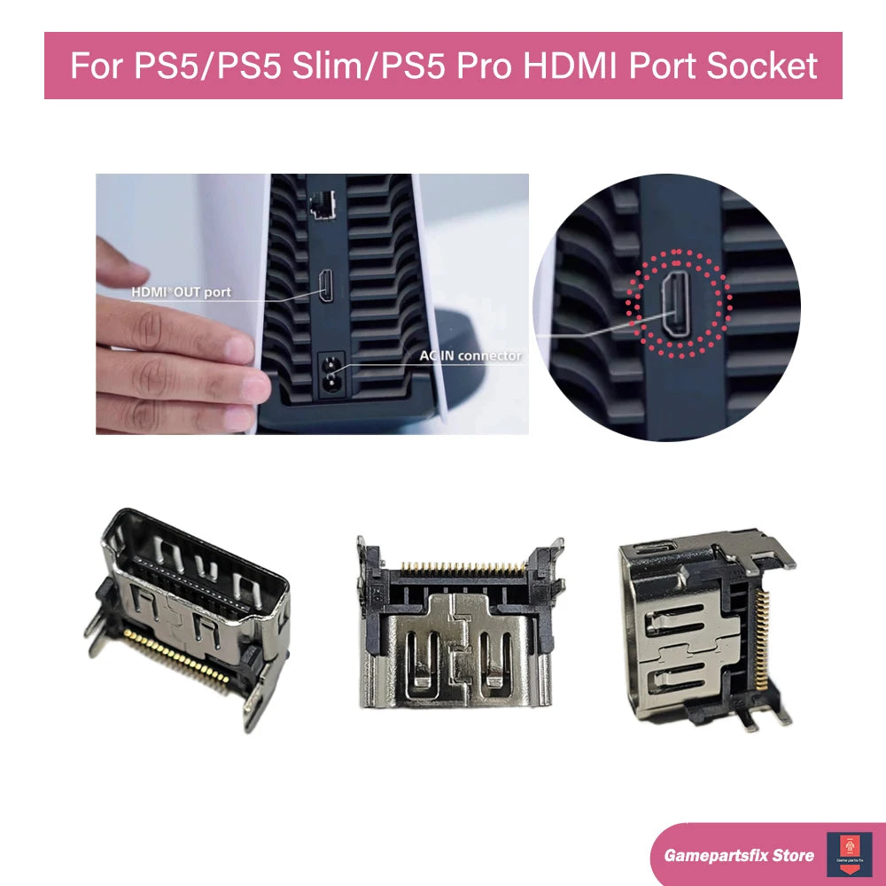 PS5 HDMI Port Replacement Socket – Compatible Connector for PS5, PS5 Slim & PS5 Pro (10/20/50PCS)