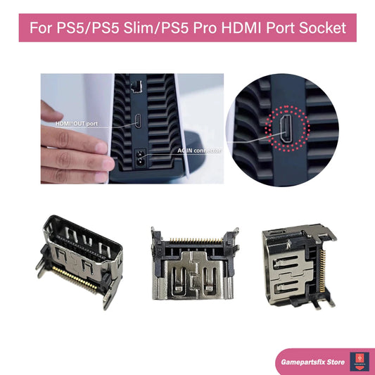 PS5 HDMI Port Replacement Socket – Compatible Connector for PS5, PS5 Slim & PS5 Pro (10/20/50PCS)