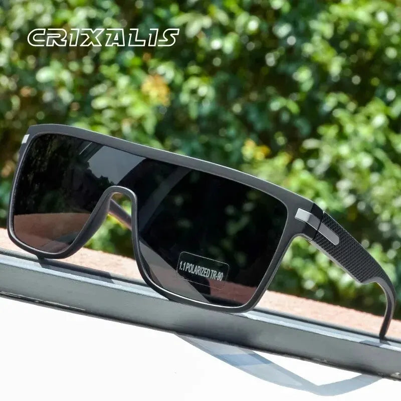 CRIXALIS Polarized Fashion Sunglasses for Men and Women - Square Oversized, Anti-Glare UV400 Protection, Driver Mirror Sun Glasses