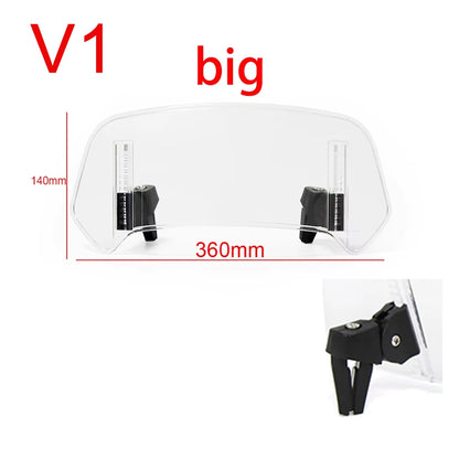 Universal Motorcycle Windshield Extension – Adjustable Clamp-On Wind Deflector Spoiler for BMW, Kawasaki, Yamaha, Honda & Suzuki Bikes