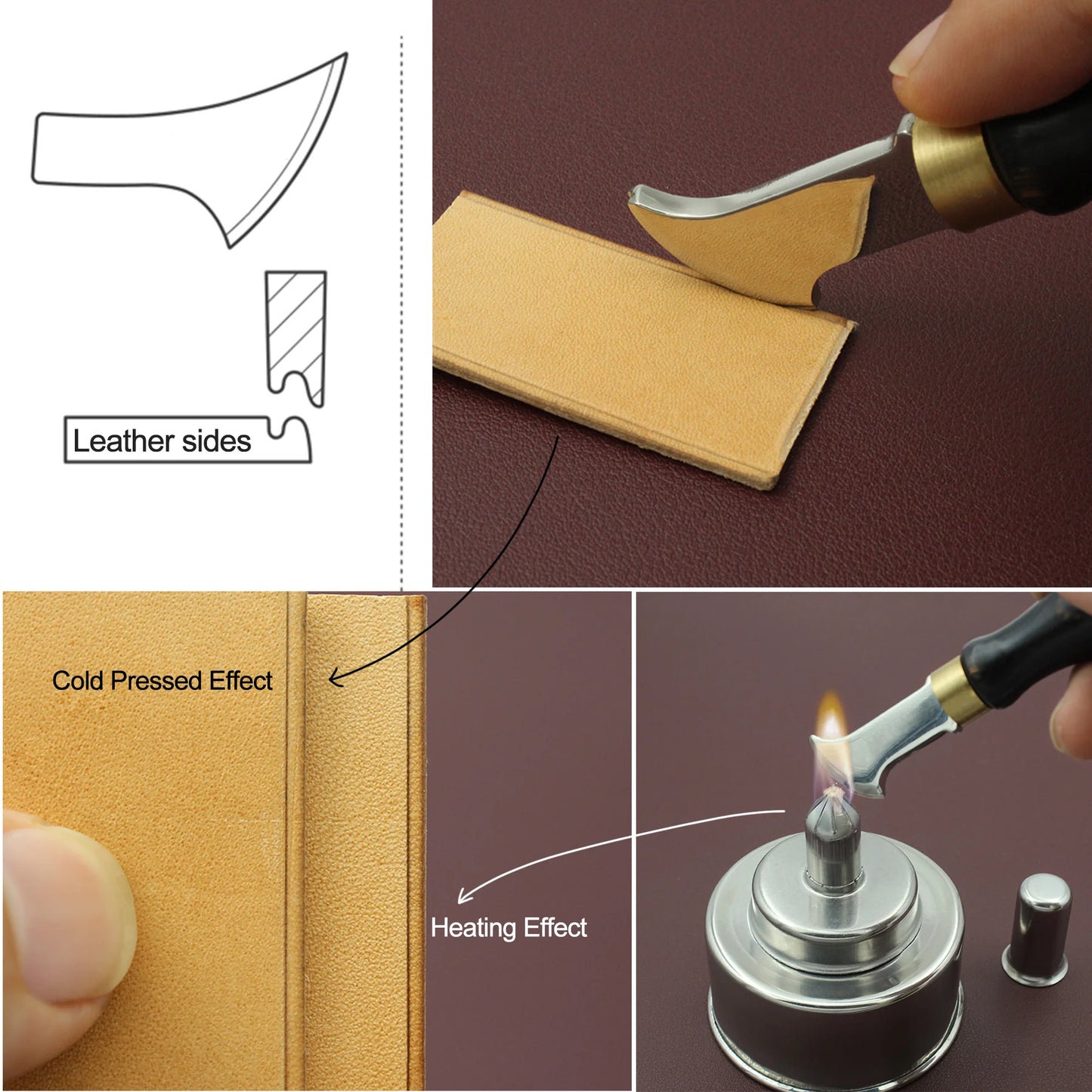 Leather Edge Creaser Tool – Stainless Steel Shallow Slot Groove for Leathercraft Crimping & Hot Pressure Work