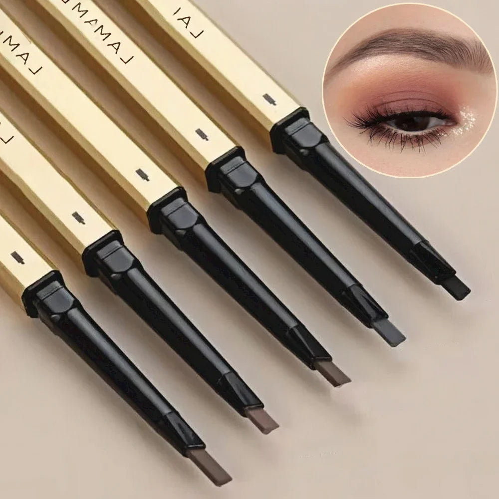 5-Color Double Head Eyebrow Pencil with Brush – Waterproof Sweatproof Eyebrow Gel Tattoo Stick