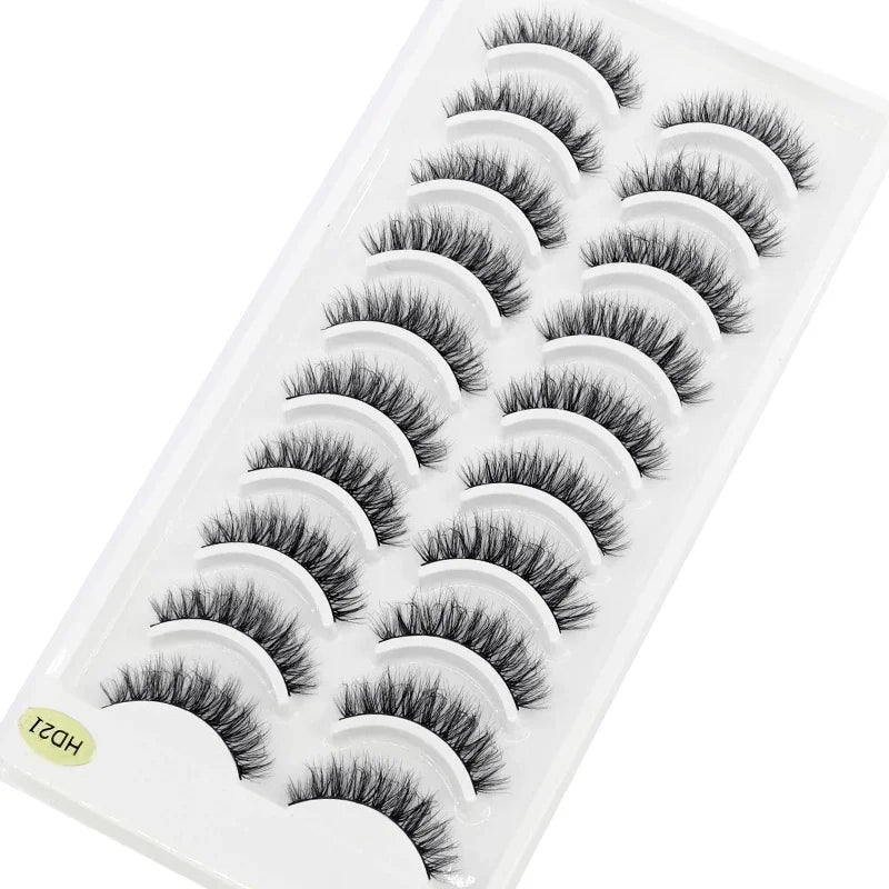 10 Pairs 3D Mink False Eyelashes – Natural Long & Short Lash Extensions Makeup Kit (41 Styles)