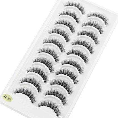 10 Pairs 3D Mink False Eyelashes – Natural Long & Short Lash Extensions Makeup Kit (41 Styles)