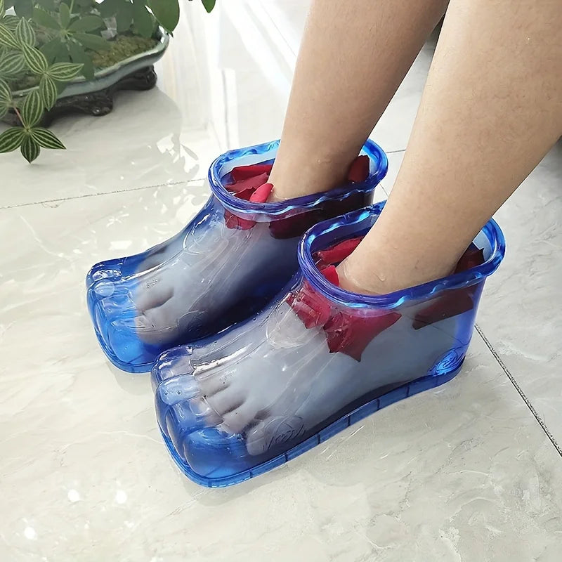 Portable Foot Spa Bath Basin – Foldable Plastic Foot Soaking Shoes for Home & Travel