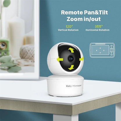 Babystar 5" Video Baby Monitor — Remote Pan-Tilt-Zoom Camera with Two-Way Audio, VOX Mode, and Lullabies