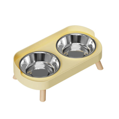 Colorful Dopamine Pet Double Bowl – Stainless Steel Large Capacity Cat & Dog Feeding & Water Dish Fashion Pet Bowl Set