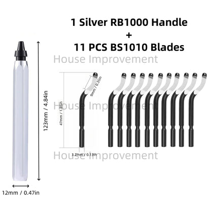 11-Piece Deburring Tool Set - High-Speed Steel Swivel Blades for Metal, Plastic, PVC, Copper, Aluminum & Resin