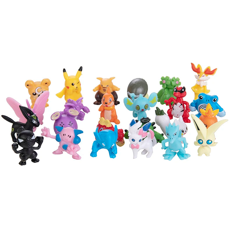 24-144pcs Pokemon Mini Figures — Pikachu Anime Action Models 2-3cm Collectible Toys for Kids & Christmas Gifts