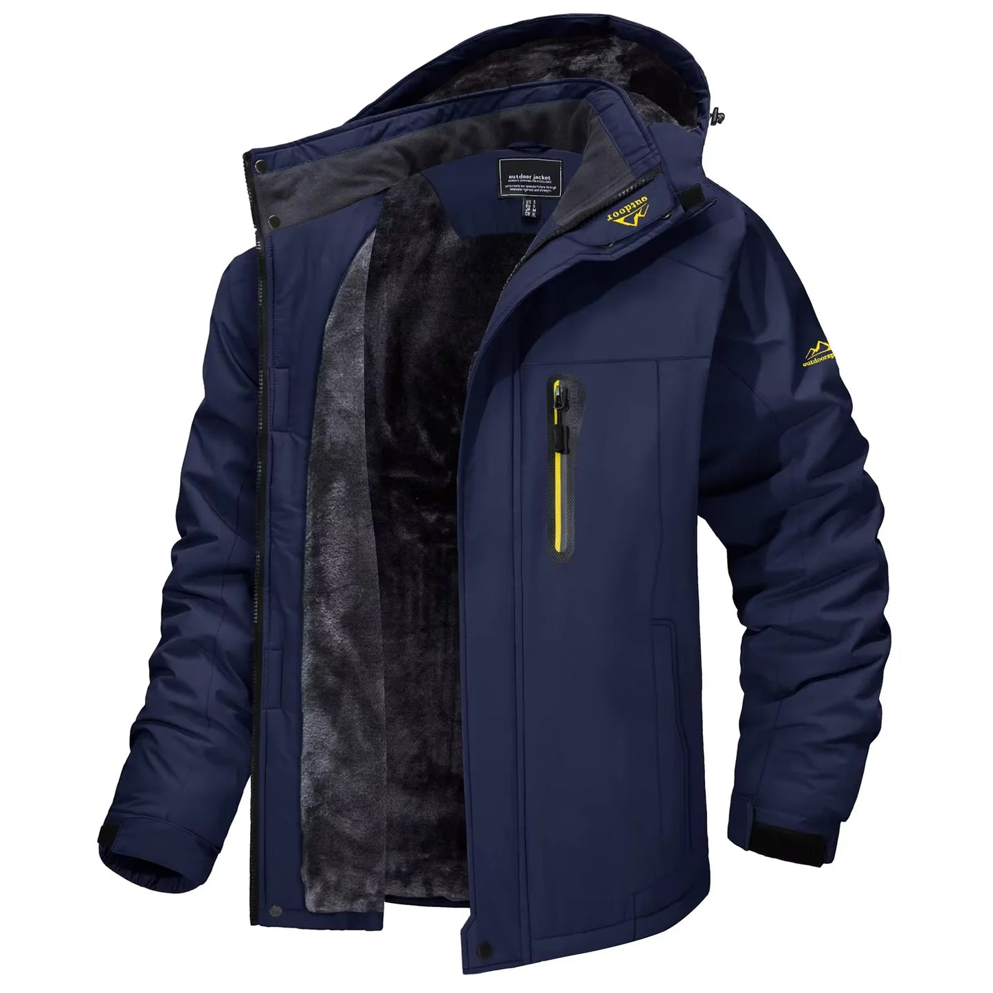 TACVASEN Winter Fleece Lined Parka - Waterproof Windproof Ski Snowboard Jacket with Removable Hood