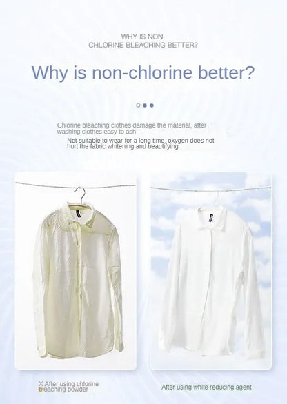 110-250g White Clothes Oxygen Bleach — Laundry Stain Remover, Oil Stain Cleaner & Whitening Detergent for Clothing