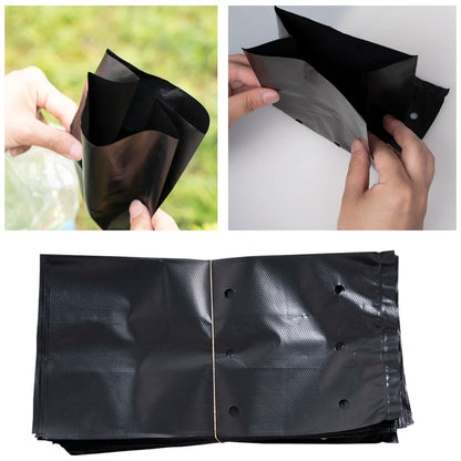 10-100 PE Poly Planting Bags – Thickened Vegetable Nursery Pots for Garden Use | Plastic Peanut Planting Bags