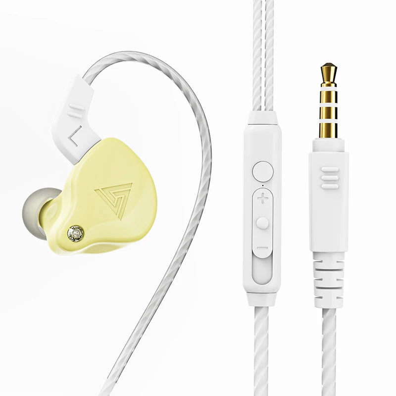 QKZ AK3 Wired Earphones - HiFi Bass Headphones with Microphone for Gaming, Sports & Music