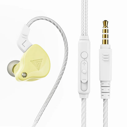 QKZ AK3 Wired Earphones - HiFi Bass Headphones with Microphone for Gaming, Sports & Music