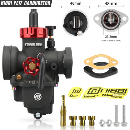 NIBBI PE Flange Carburetor for Motorcycle – 19mm-28mm 2T/4T GY6 Engine 100cc-250cc ATV Yamaha Pitbike Racing