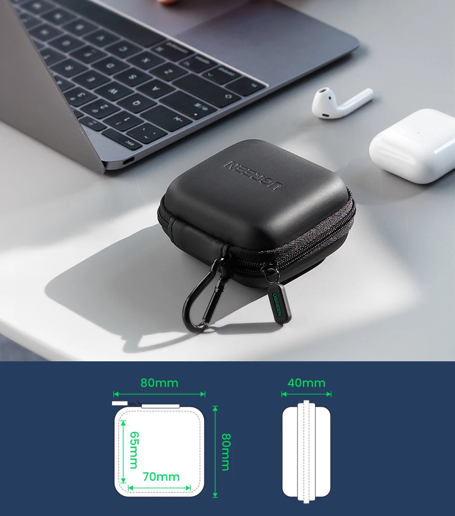 UGREEN Hard Earphone Case – Protective Headphone Bag for AirPods, EarPods, Sennheiser, Bluetooth Earphones