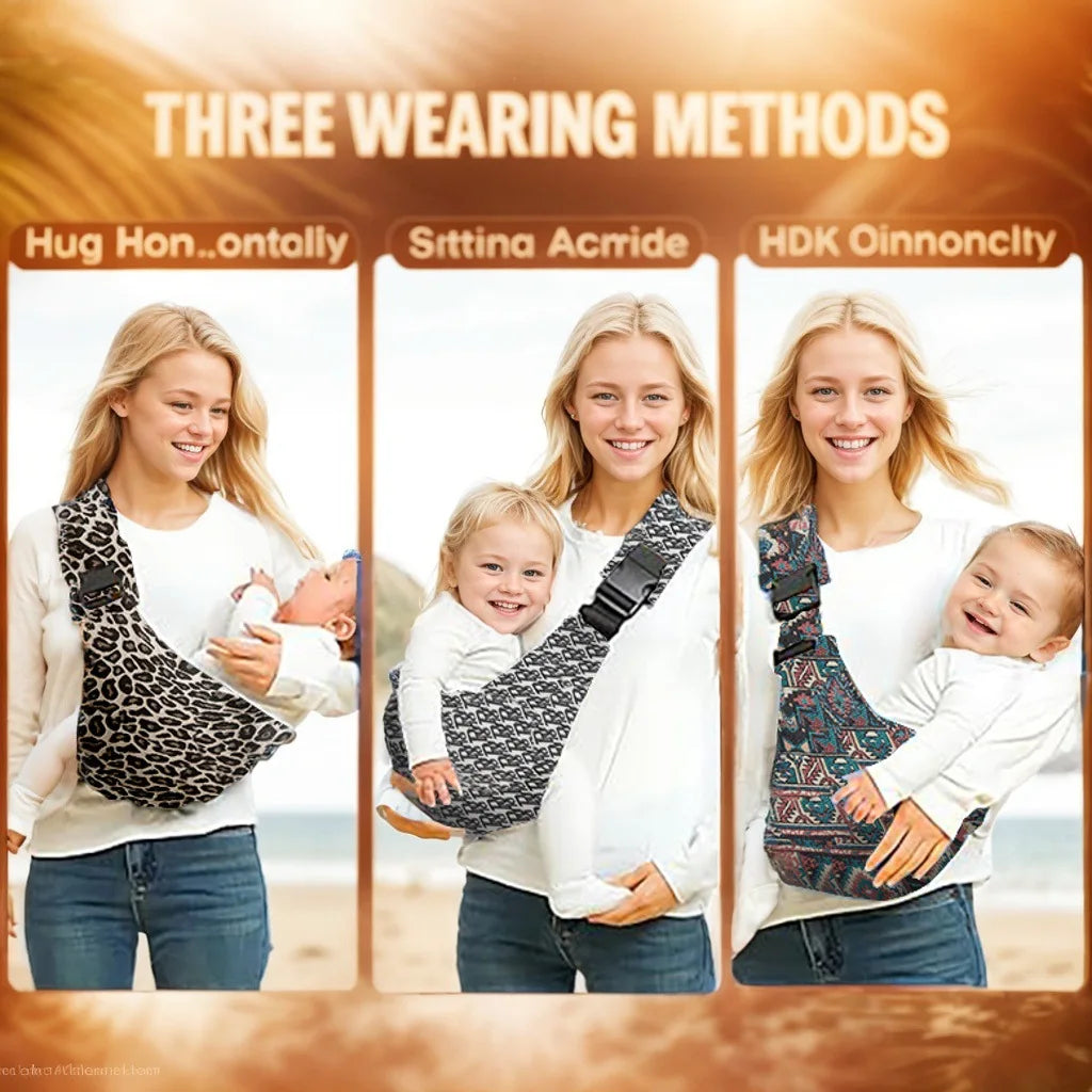 Newborn Baby Carrier Sling – Adjustable Ergonomic Crossbody Wrap & Hip Seat Infant Holder Bag for Hands-Free Comfortable Carrying